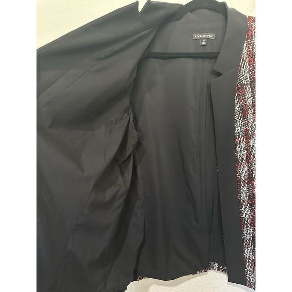 Lane Bryant Red, Gray & Black Metallic Modern Tweed Blazer Jacket Size 18 - Picture 6 of 11